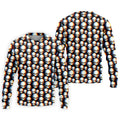 Retro Alien Golf Shirt, Black UFO Pattern Men's Golf Polo, Polo Shirts For Men