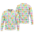 Colorful Easter Bunny White Golf Shirt, Cute Golf Outfit, Golf Shirts For Men, Golf Gift For Men