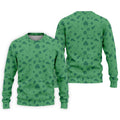 Dark Green Golf Items Seamless Pattern St. Patrick’s Day Shamrock Golf Shirt, Golf Shirts For Men