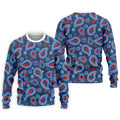 Blue Red Paisley Pattern Golf Polo Shirt, Golf Shirts For Men, Hawaiian Golf Shirt