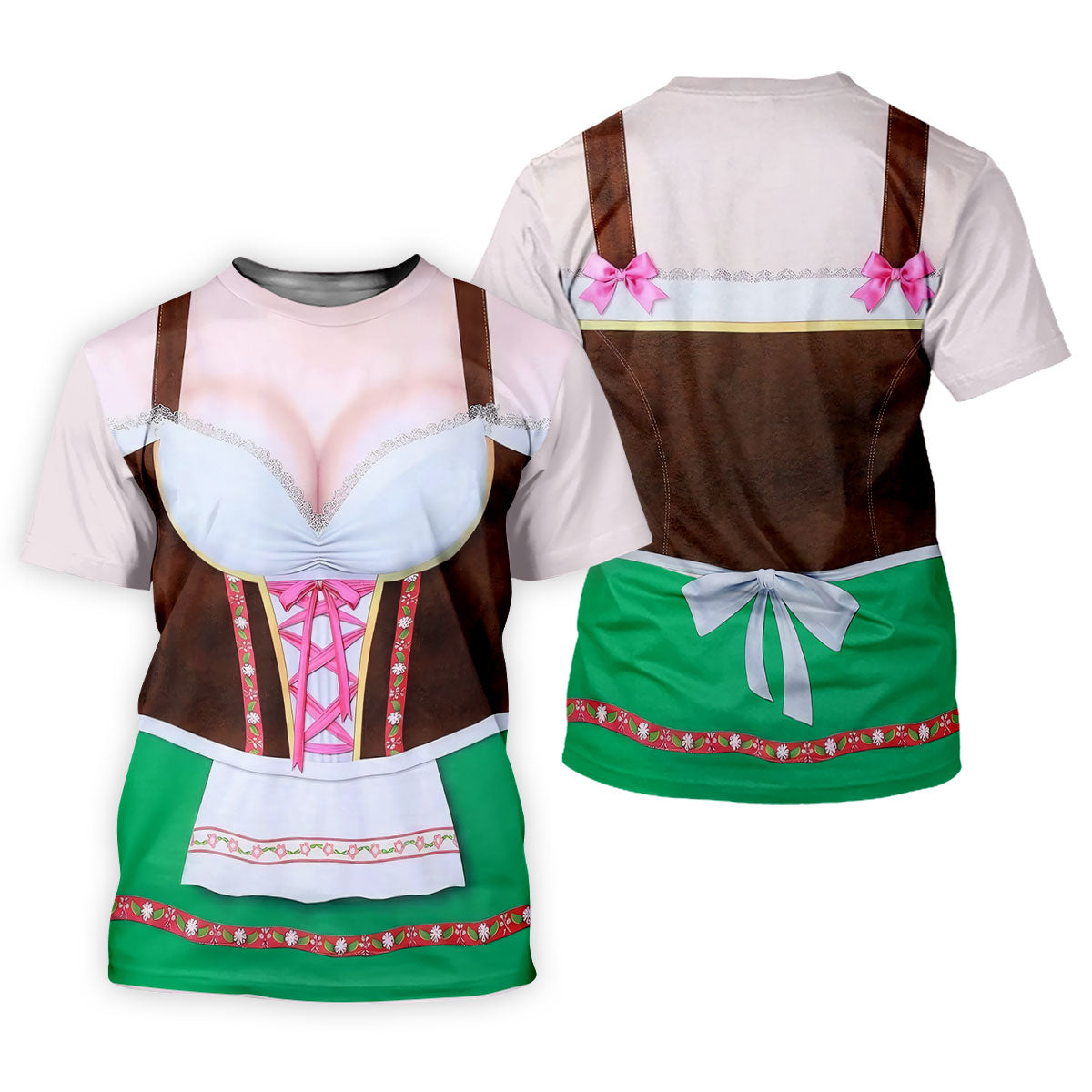Funny Oktoberfest Dirndl Costume Polo Shirt, Mens Golf Polo, Golf Shirts For Men