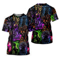 Neon Fantasy Villain Collage Halloween Polo Shirt, Men's Golf Shirt, Golf Apparel For Men