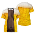Beer Pint Illusion Pattern Hawaiian Golf Shirt, Golf Shirts For Men, Polo Shirts For Men