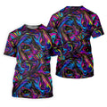 Vibrant Neon Liquid Marble Abstract Golf Shirt, Women’s Golf Tops, Women’s Golf Apparel