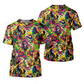 Psychedelic Bigfoot Cannabis Leaf Hawaiian Polo Shirt, Mens Golf Shirts, Golf Apparel For Men