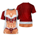 Elegant Santa Bra Bow Christmas Golf Shirt, Mens Golf Shirts, Polo Shirts For Men