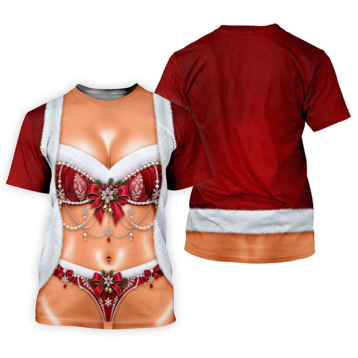 Elegant Santa Bra Bow Christmas Golf Shirt, Mens Golf Shirts, Polo Shirts For Men