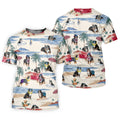 Tropical Bernese Mountain Dog Beach Hawaiian Golf Polo Shirt, Printed Golf Shirts, Golf Apparel For Men