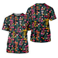 Dark Tropical Disc Golf Basket Polo Shirt, Printed Golf Shirts, Golf Apparel For Men