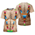Hairy Body Serape Pattern Funny Cinco De Mayo Ladies Golf Tops, Golf Shirt For Women