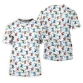 Christmas Characters Golf Pose Men's Funny Golf Shirts, Christmas Golf Shirt, Polo Shirts For Men