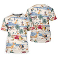 Cute Corgi Beach Vacation Tropical Golf Polo Shirt, Golf Shirts For Women, Women's Golf Apparel