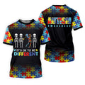 It's Ok To Be Different Women Polo Shirt, Autism Awareness Puzzle Pattern Black Fade Golf Shirts For Women, Autism Golf Shirt