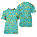 Tropical Vibe Hawaiian Pattern Turquoise Golf Shirt, Women's Golf Tops, Golf Gift For Ladies