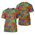 Colorful Floral Paisley Pattern Polo Shirt, Hawaiian Golf Shirt, Mens Golf Apparel