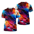 Colorful Broken Glass Abstract Golf Polo Shirt, Golf Shirts For Men, Printed Golf Shirts