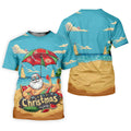 Christmas In July Santa Beach Christmas Golf Shirt, Men's Golf Shirt, Hawaiian Golf Shirt, Printed Golf Shirts