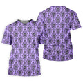 Purple Demon Face And Bat Halloween Polo Shirt, Golf Shirts For Men, Mens Golf Apparel