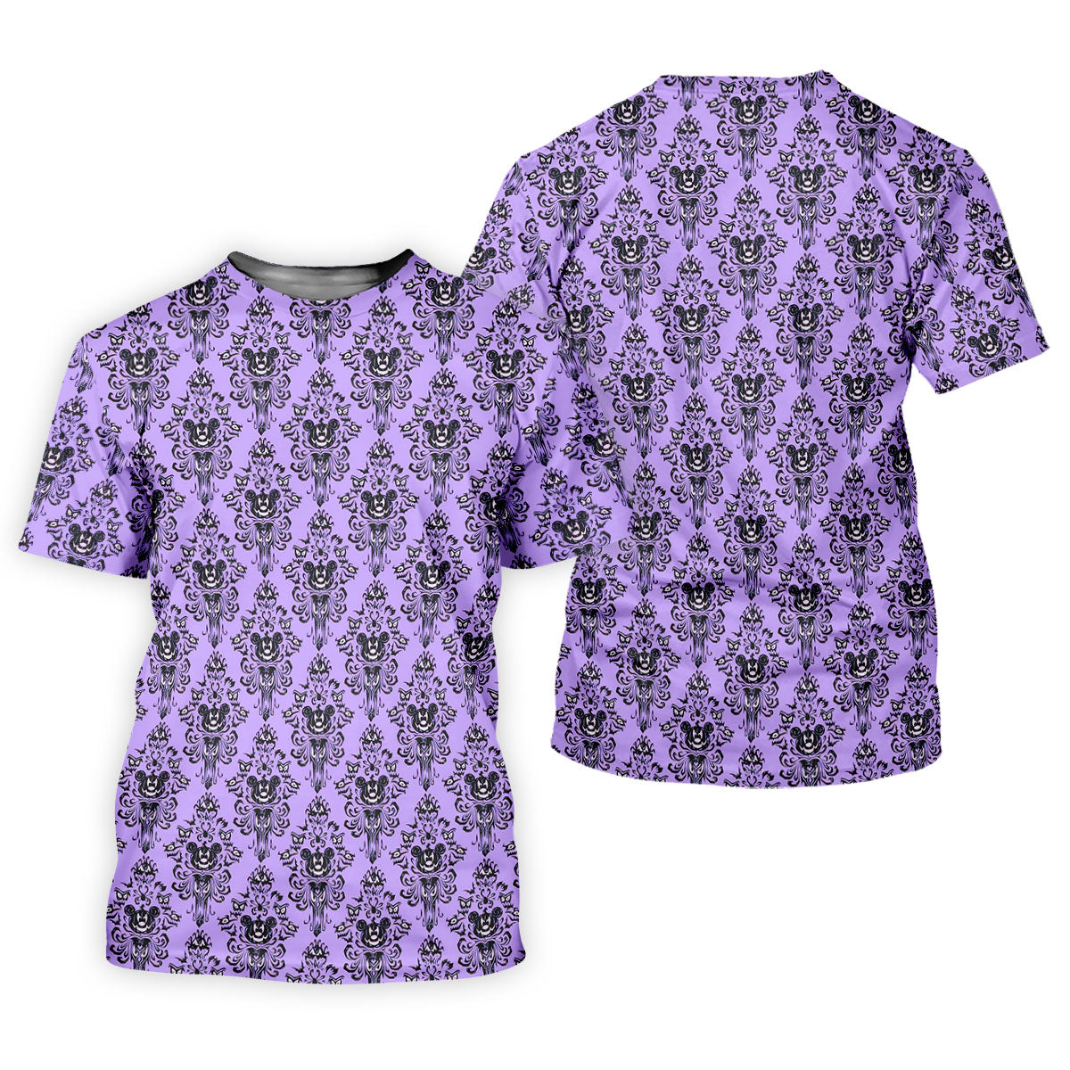 Purple Demon Face And Bat Halloween Polo Shirt, Golf Shirts For Men, Mens Golf Apparel