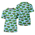 Funny Golf Gopher Cartoon Pattern Golf Polo Shirt, Women's Golf Tops, Ladies Golf Shirts