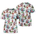 Surfing Santa Tropical Christmas Golf Shirt, Christmas Golf Shirt, Golf Apparel For Men