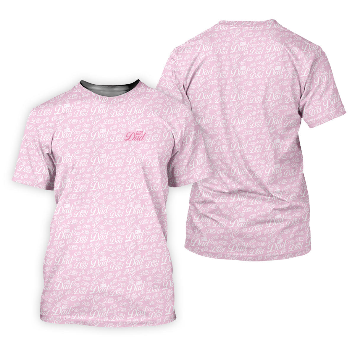 Pink Girl Dad All Over Print Golf Polo Shirt, Ladies Golf Tops, Performance Golf Shirt