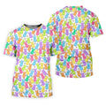 Pastel Easter Peeps Daisy Pattern Women Golf Top, Cute Golf Outfit, Ladies Golf Shirts