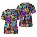 Melting Skull Ice Cream Halloween Golf Shirt, Golf Apparel For Men, Mens Golf Shirts