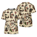 Vintage Hawaiian Pin Up Shark Tattoo Golf Shirt, Hawaiian Golf Shirt, Mens Golf Apparel