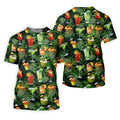 Tropical Cocktail Coconut And Palm Leaf Golf Polo, Hawaiian Golf Shirt, Mens Golf Apparel