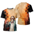 Gentleman Monkey Whiskey Golden Sunset Hawaiian Golf Polo, Golf Tops For Men, Golfing Apparel