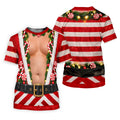 Candy Cane Santa Suit Christmas Golf Shirt, Mens Golf Shirts, Golf Apparel For Men
