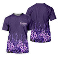 Purple Alzheimer's Awareness Floral Polo Shirt, Golf Shirts For Women, Women’s Golf Polo