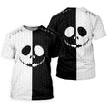 Black White Skull Face Halloween Golf Polo Shirt, Mens Golf Shirts, Golf Polo Shirts For Men