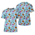 Hummingbird Paradise Golf Shirt, Tropical Flower Garden Pattern, Golf Shirt For Men