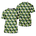 Green And White Argyle Pattern Beer St Patrick's Day Golf Shirt, Golf Tops For Men, Polo For Men