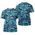 Funny Tropical Dog Surf Patchwork Golf Polo Shirt, Mens Golf Polo, Printed Golf Shirts