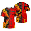 Geometric Abstract Art Hawaiian Golf Shirt, Retro Golf Shirt, Women's Golf Tops, Ladies Golf Shirts