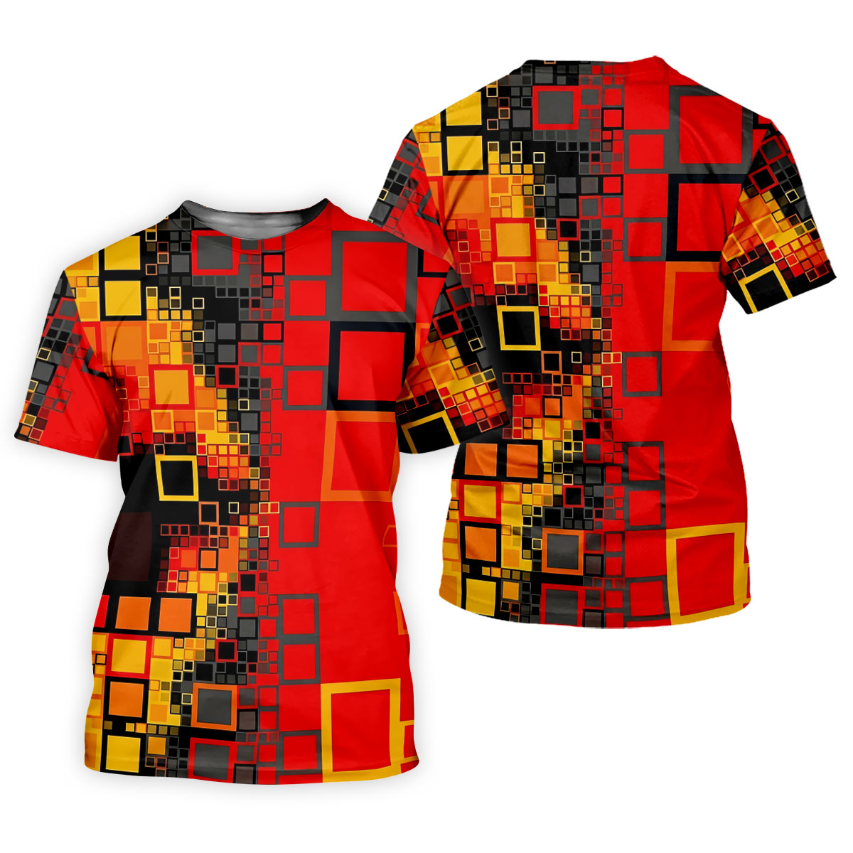 Geometric Abstract Art Hawaiian Golf Shirt, Retro Golf Shirt, Women's Golf Tops, Ladies Golf Shirts