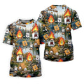 Cartoon Marshmallow, Graham Cracker and Campfire Characters Lake Camping Hawaiian Golf Polo, Golf Tops For Women, Golfing Apparel