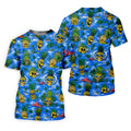 Pineapple Skull Golf Shirt, Tropical Island Volcano Pattern, Golf Shirt For Women