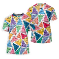 Multicolor Abstract Boob Pattern Golf Polo Shirt, Mens Golf Polo, Golf Apparel For Men
