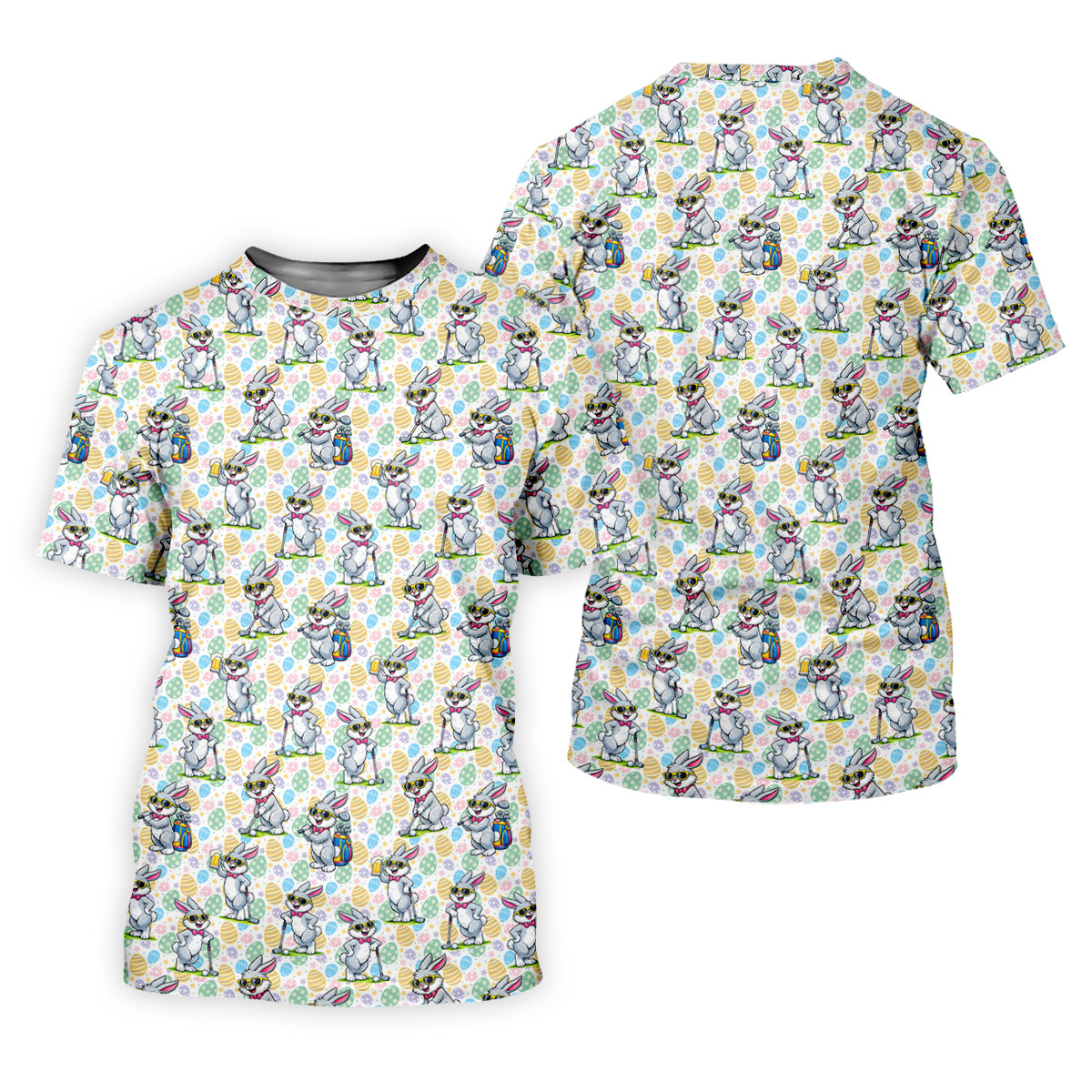 Funny Easter Bunny Golf And Beer Golf Shirts For Men, Men's Funny Golf Shirts, Polo Shirts For Men