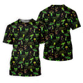 Mushroom And Skull Neon Pattern Hawaiian Golf Shirt, Men's Funny Golf Shirts