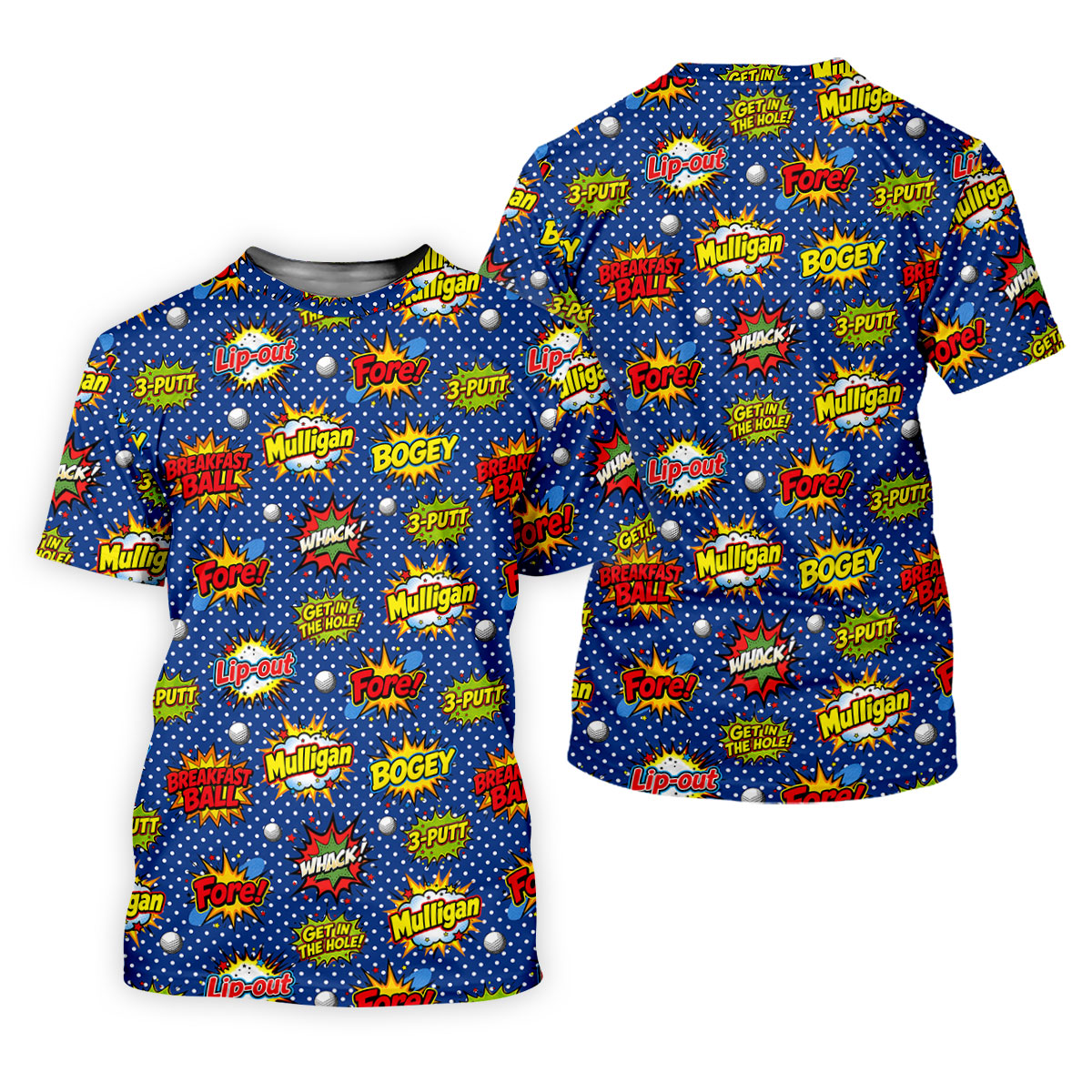 Funny Comic Pop Art Golf Shirt, Fun Golf Polo Shirt, Golf Shirts For Men