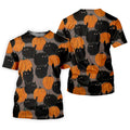 Black Cat Pumpkin Halloween Golf Polo Shirt, Mens Golf Apparel, Golf Shirts For Men
