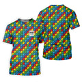 Love Needs No Words Autism Awareness Jigsaw Puzzle Pieces Golf Shirt For Women, Ladies Golf Polos