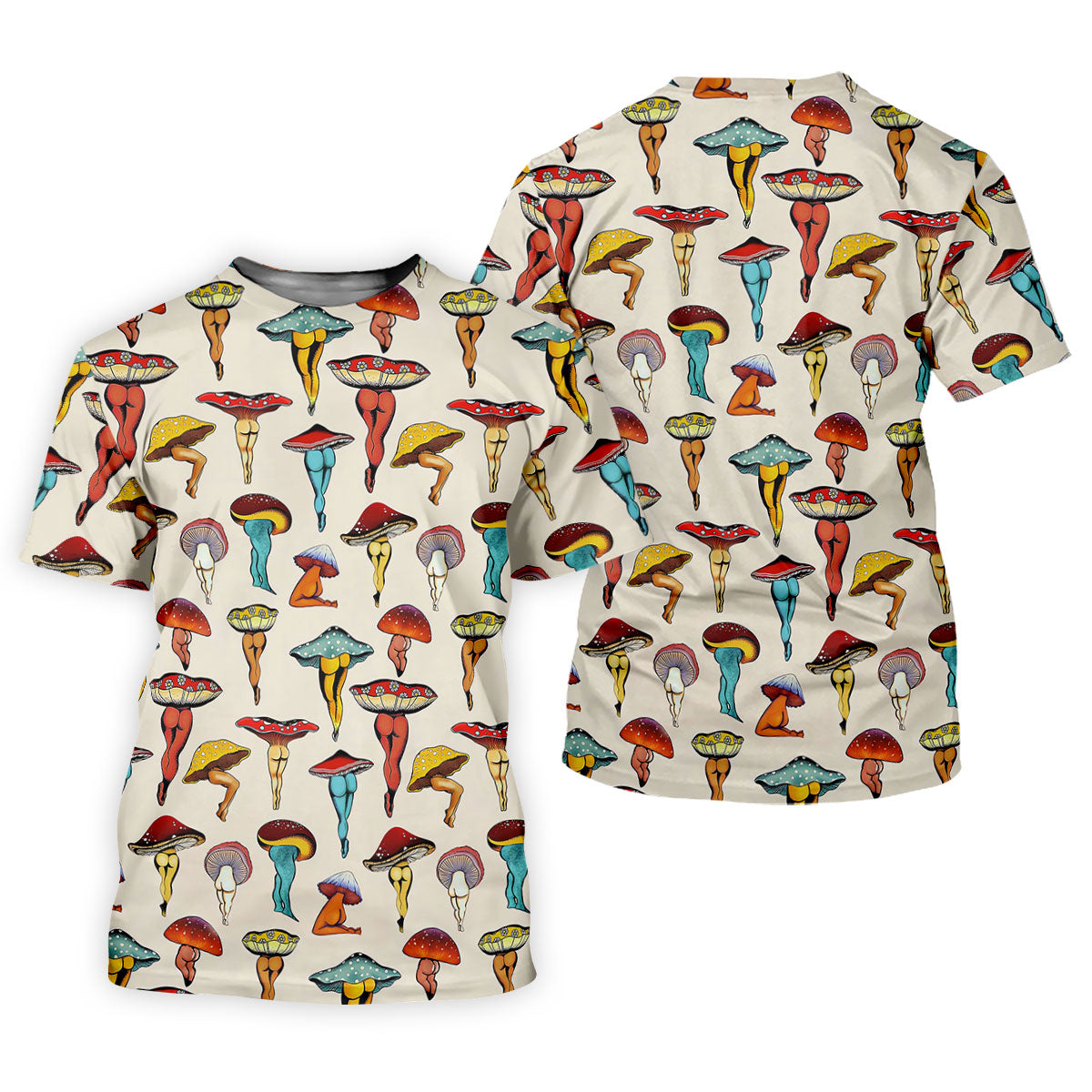 Funny Mushroom Legs Pattern Golf Polo Shirt, Printed Golf Shirts, Golf Polo Shirts For Men