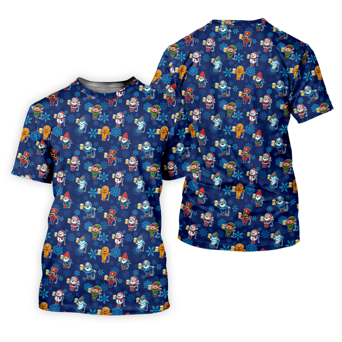 Christmas Characters Golf And Beer Navy Women's Funny Golf Shirts, Christmas Golf Shirt, Polo Shirts For Women