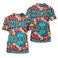Abstract Geometric Pop Art Golf Polo Shirt, Men's Golf Shirt, Mens Golf Apparel